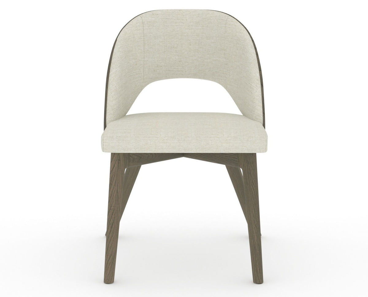 Canadel Downtown Ply Dining Chair in Shadow, TW Fabric, front view