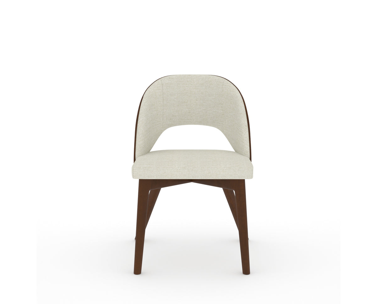 Canadel Downtown Ply Dining Chair in Cognac Washed, TW Fabric, front view