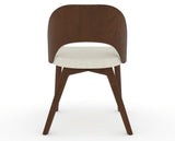 Canadel Downtown Ply Dining Chair in Cognac Washed, TW Fabric, back view