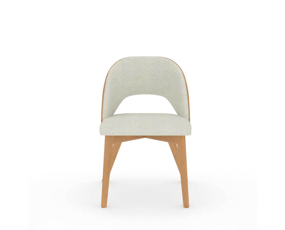 Canadel Downtown Ply Dining Chair in Caramel Washed, TW Fabric, front view