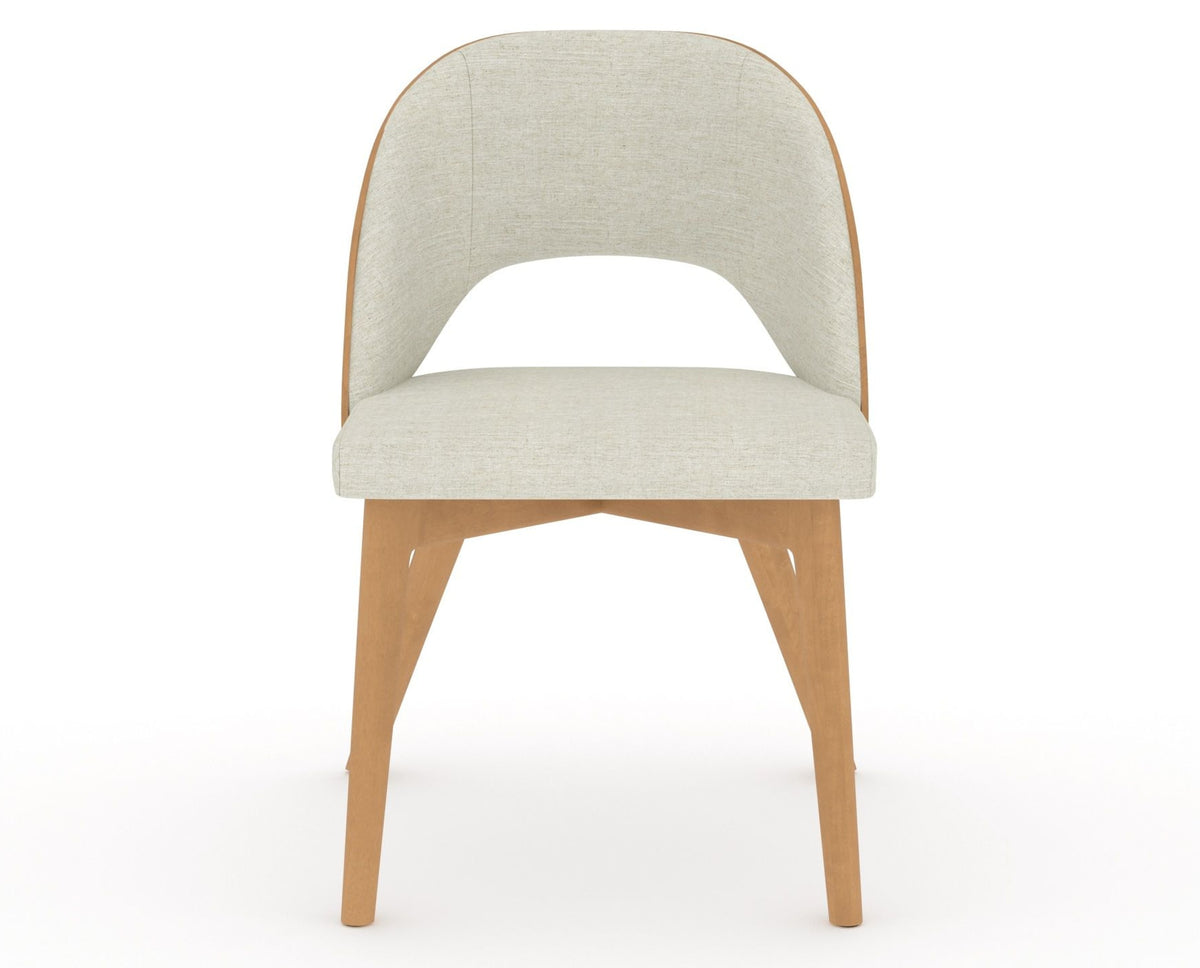 Canadel Downtown Ply Dining Chair in Caramel Washed, TW Fabric, front view