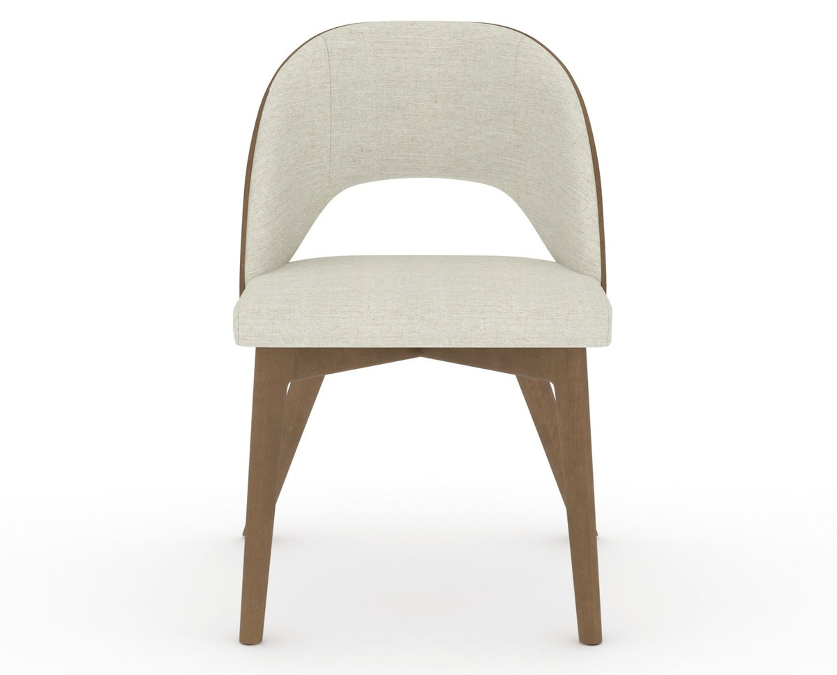 Canadel Downtown Ply Dining Chair in Pecan Washed, TW Fabric, front view