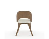 Canadel Downtown Ply Dining Chair in Pecan Washed, TW Fabric, back view