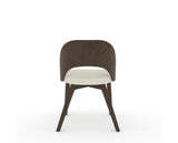 Canadel Downtown Ply Dining Chair in Hazelnut Washed, TW Fabric, back view