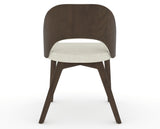 Canadel Downtown Ply Dining Chair in Hazelnut Washed, TW Fabric, back view