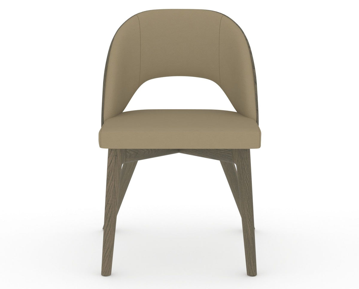 Canadel Downtown Ply Dining Chair in Shadow, XY Faux Leather, front view