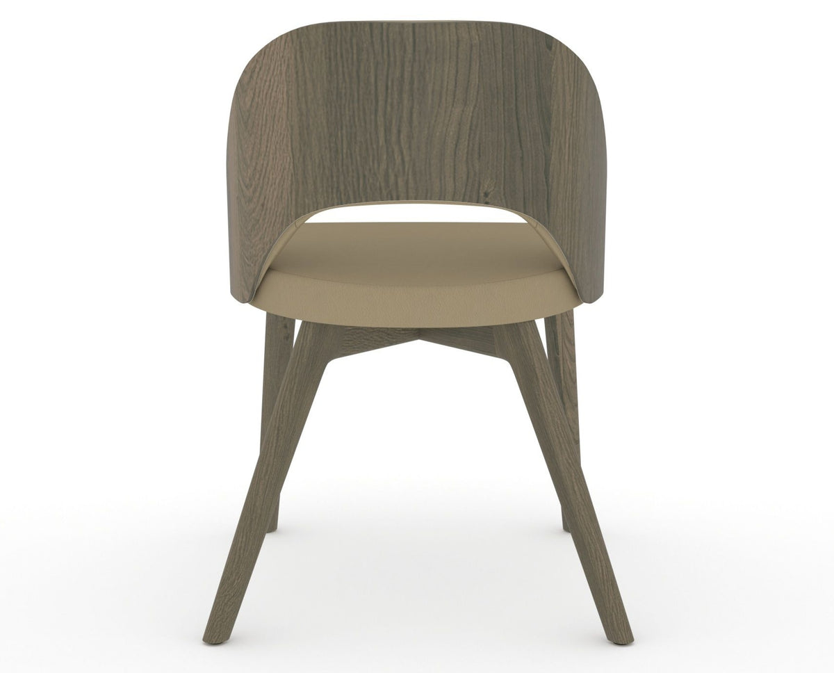 Canadel Downtown Ply Dining Chair in Shadow, XY Faux Leather, back view