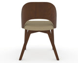 Canadel Downtown Ply Dining Chair in Cognac Washed, XY Faux Leather, back view