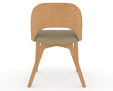 Canadel Downtown Ply Dining Chair in Caramel Washed, XY Faux Leather, back view