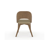 Canadel Downtown Ply Dining Chair in Pecan Washed, XY Faux Leather, back view