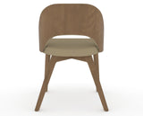 Canadel Downtown Ply Dining Chair in Pecan Washed, XY Faux Leather, back view