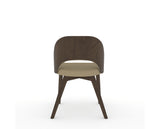 Canadel Downtown Ply Dining Chair in Hazelnut Washed, XY Faux Leather, back view