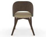 Canadel Downtown Ply Dining Chair in Hazelnut Washed, XY Faux Leather, back view