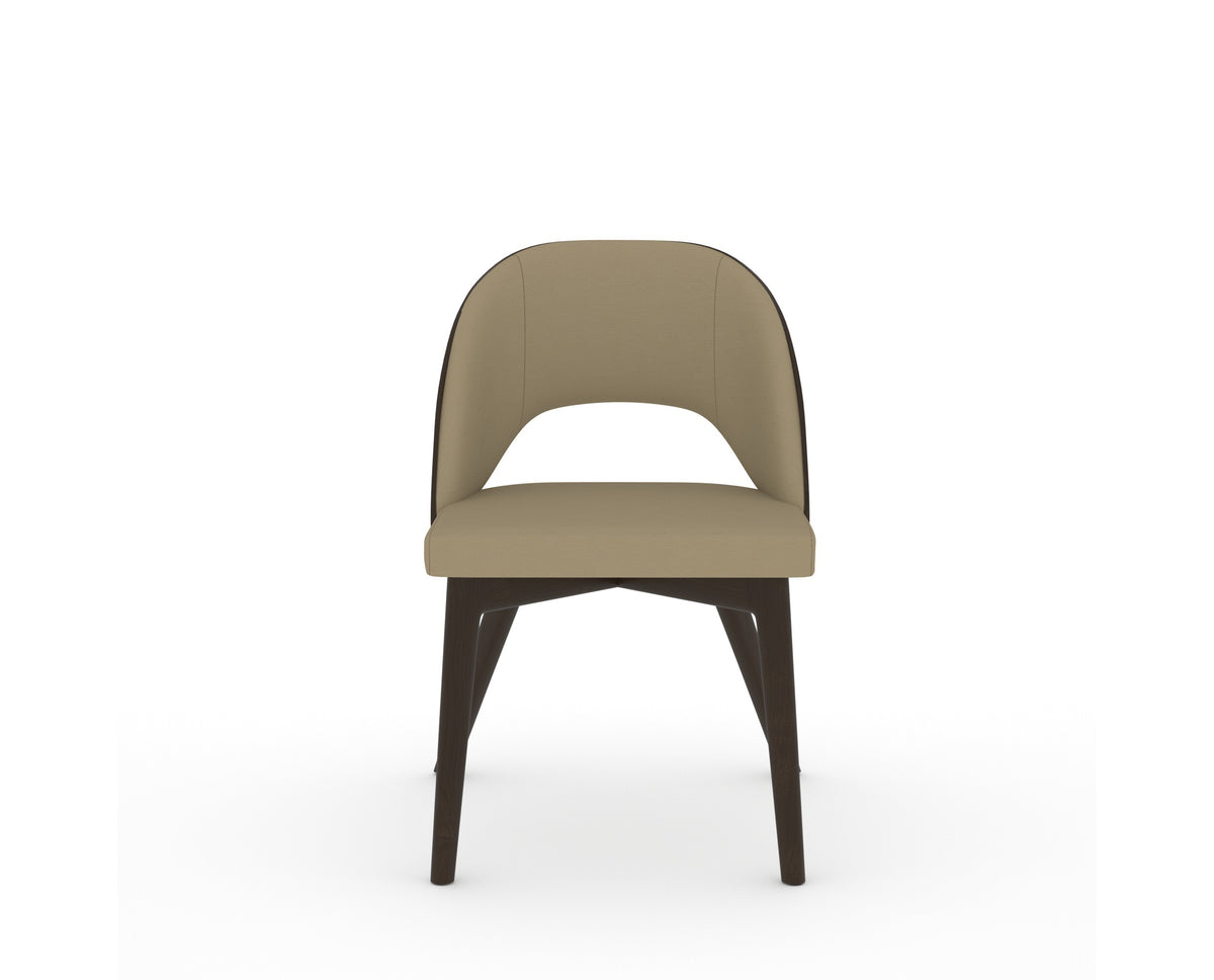 Canadel Downtown Ply Dining Chair in Davy's Grey, XY Faux Leather, front view