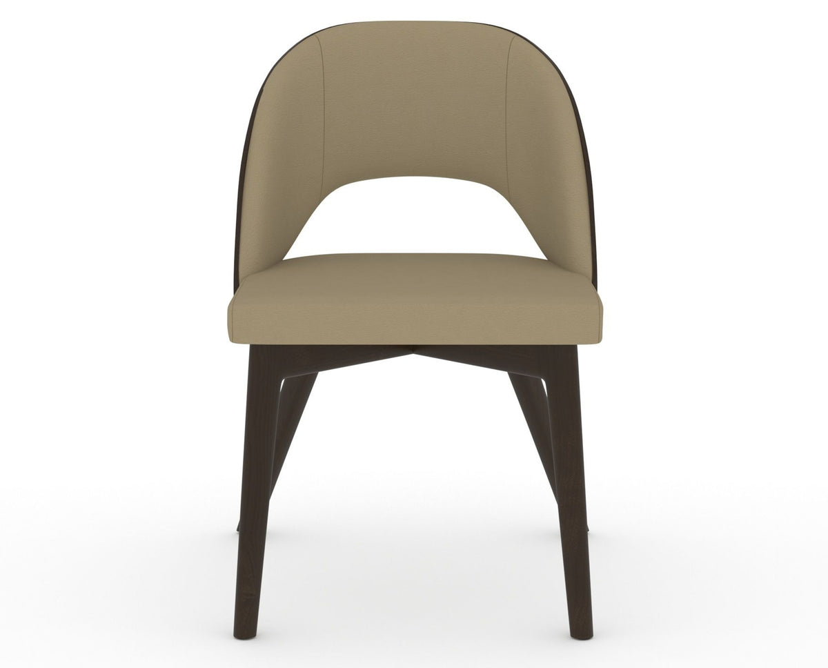 Canadel Downtown Ply Dining Chair in Davy's Grey, XY Faux Leather, front view