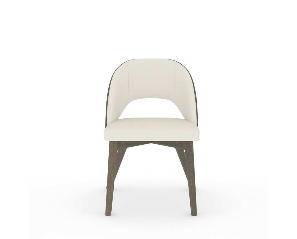 Canadel Downtown Ply Dining Chair in Shadow, YJ Faux Leather, front view