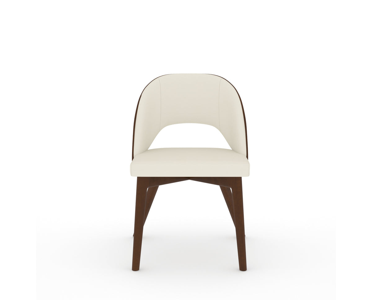 Canadel Downtown Ply Dining Chair in Cognac Washed, YJ Faux Leather, front view