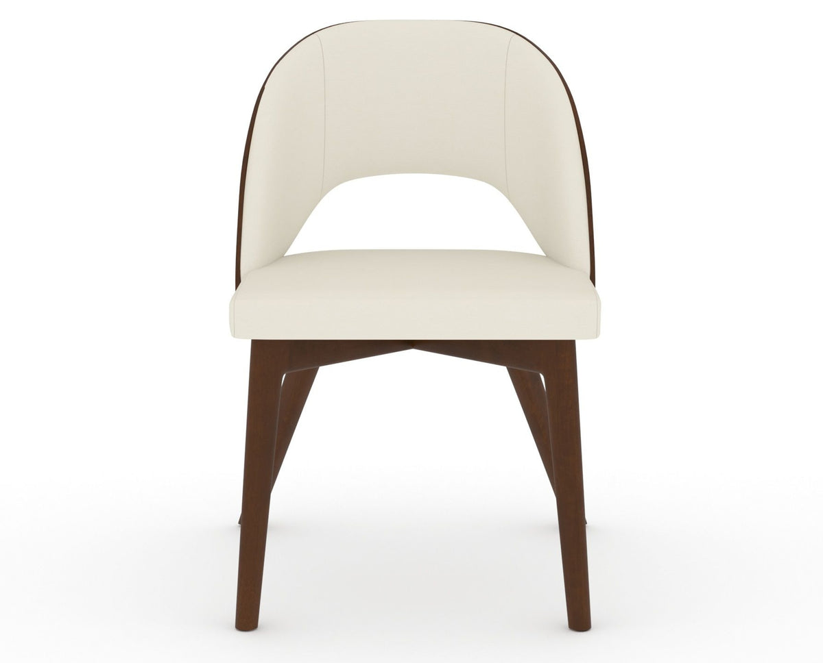 Canadel Downtown Ply Dining Chair in Cognac Washed, YJ Faux Leather, front view