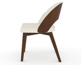 Canadel Downtown Ply Dining Chair in Cognac Washed, YJ Faux Leather, side view