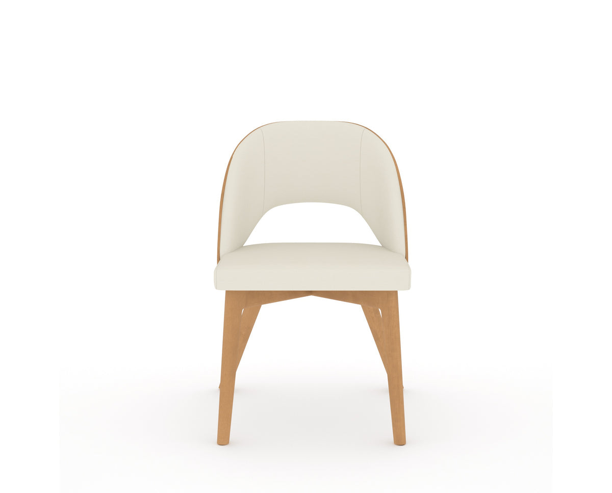 Canadel Downtown Ply Dining Chair in Caramel Washed, YJ Faux Leather, front view