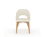 Canadel Downtown Ply Dining Chair in Caramel Washed, YJ Faux Leather, front view