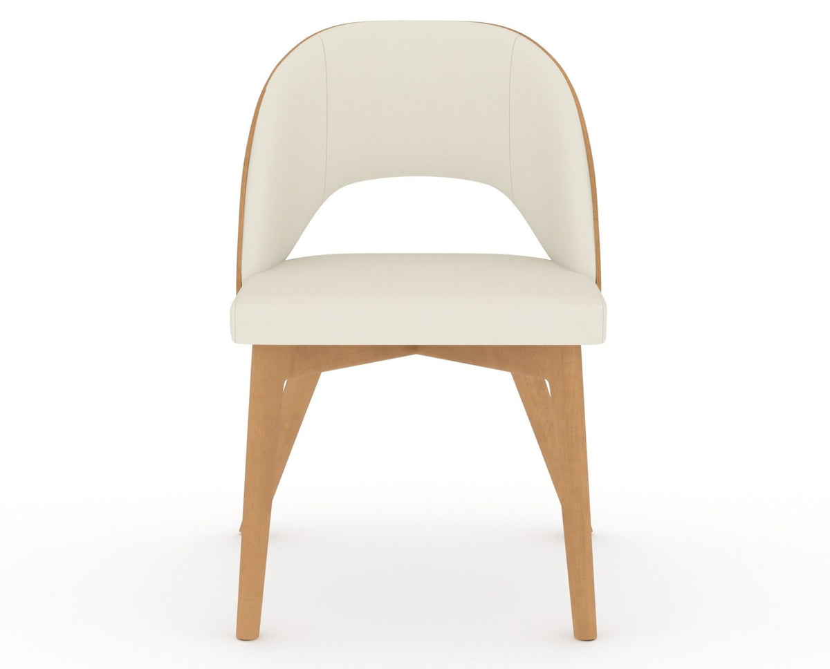 Canadel Downtown Ply Dining Chair in Caramel Washed, YJ Faux Leather, front view