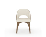 Canadel Downtown Ply Dining Chair in Pecan Washed, YJ Faux Leather, front view