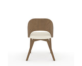Canadel Downtown Ply Dining Chair in Pecan Washed, YJ Faux Leather, back view