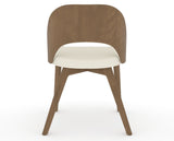 Canadel Downtown Ply Dining Chair in Pecan Washed, YJ Faux Leather, back view