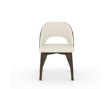 Canadel Downtown Ply Dining Chair in Hazelnut Washed, YJ Faux Leather, front view