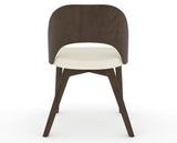 Canadel Downtown Ply Dining Chair in Hazelnut Washed, YJ Faux Leather, back view