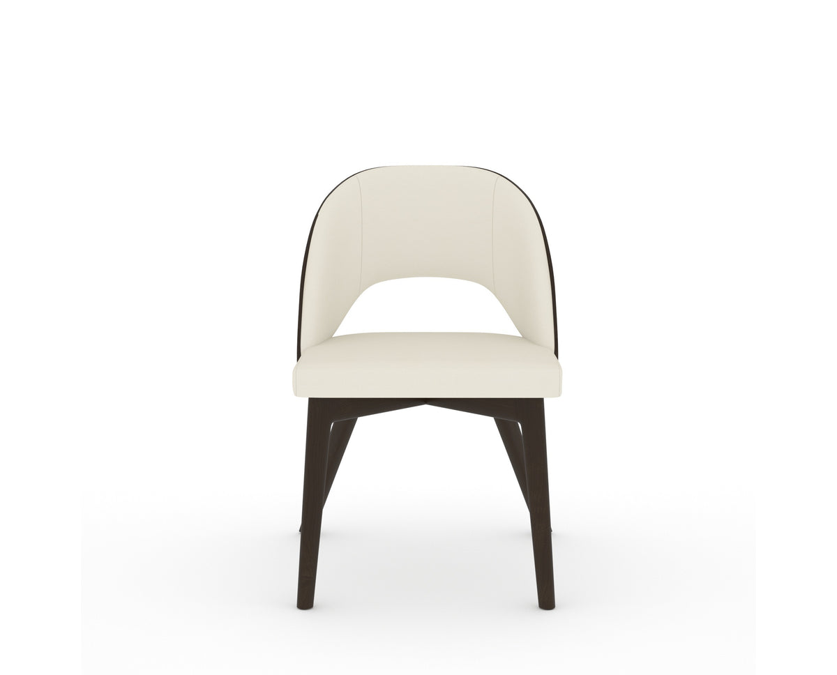 Canadel Downtown Ply Dining Chair in Davy's Grey, YJ Faux Leather, front view