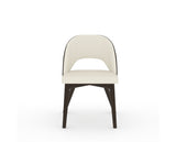 Canadel Downtown Ply Dining Chair in Davy's Grey, YJ Faux Leather, front view