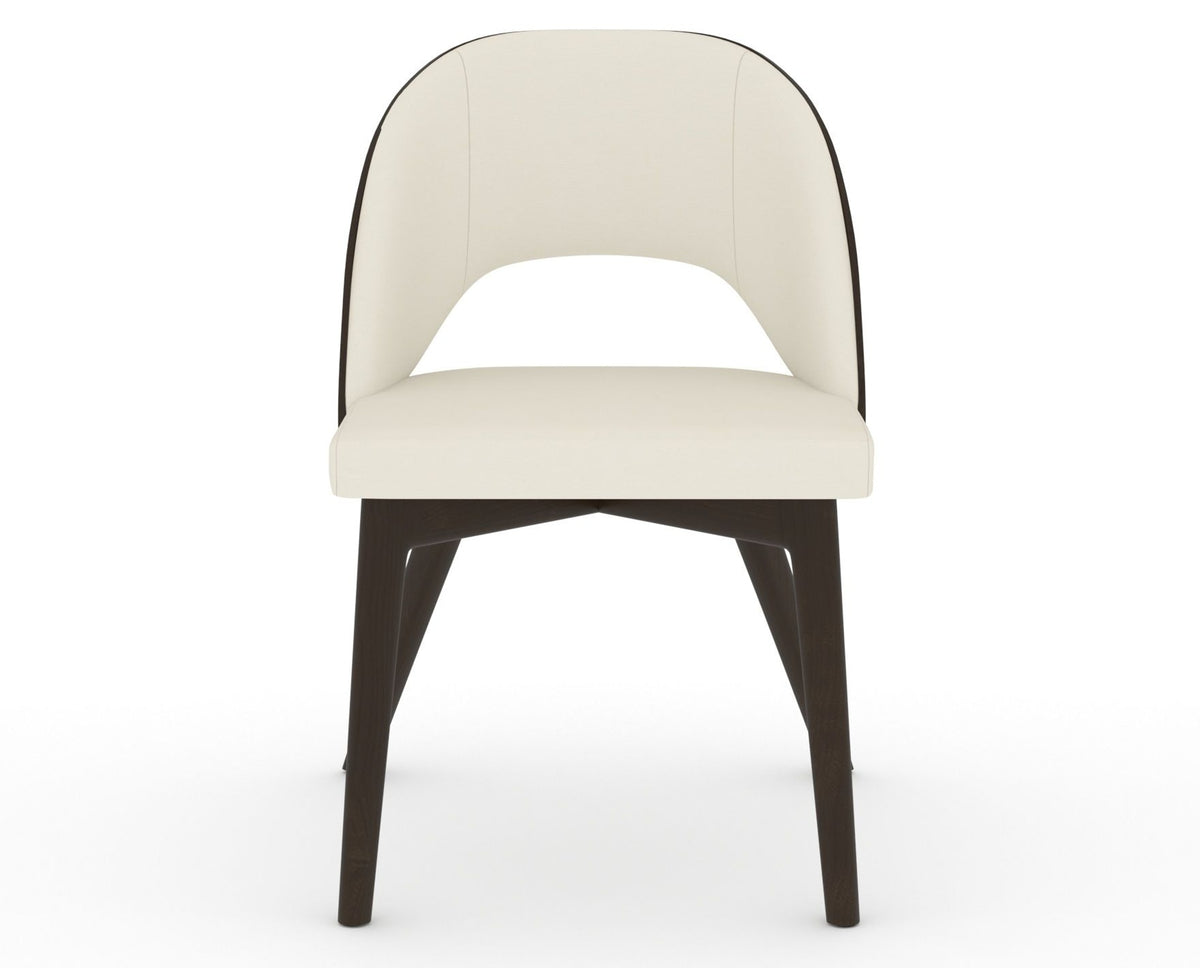 Canadel Downtown Ply Dining Chair in Davy's Grey, YJ Faux Leather, front view