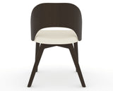 Canadel Downtown Ply Dining Chair in Davy's Grey, YJ Faux Leather, back view