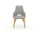 Canadel Downtown Norr Dining Chair in Caramel Washed, 7C Fabric, front view