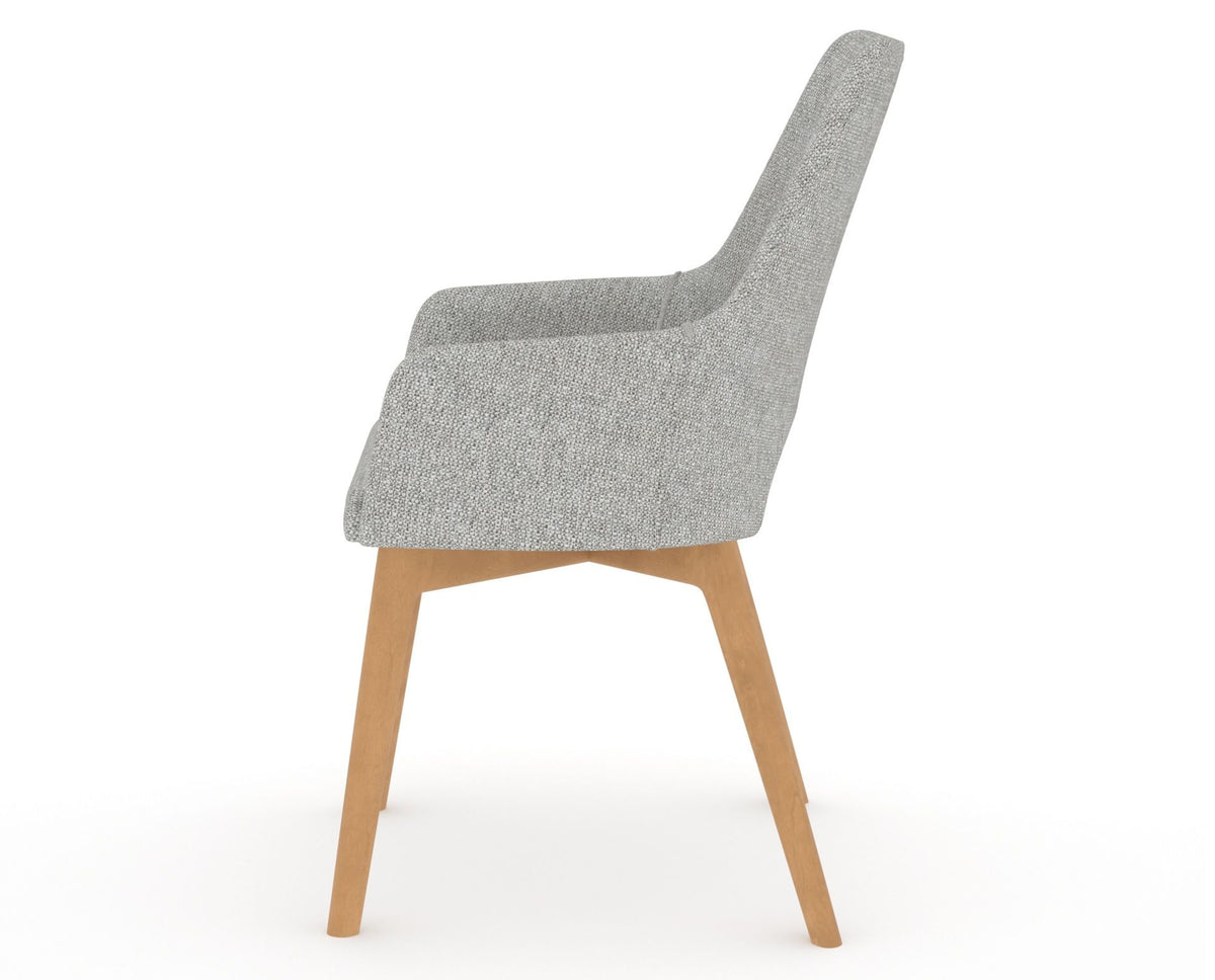Canadel Downtown Norr Dining Chair in Caramel Washed, 7C Fabric, side view