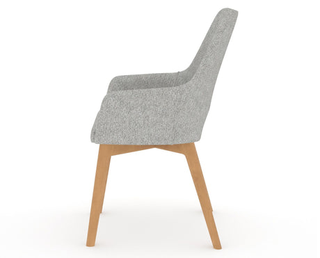 Canadel Downtown Norr Dining Chair in Caramel Washed, 7C Fabric, side view