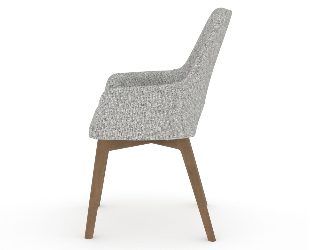 Canadel Downtown Norr Dining Chair in Pecan Washed, 7C Fabric, side view