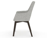 Canadel Downtown Norr Dining Chair in Davy's Grey, 7C Fabric, side view
