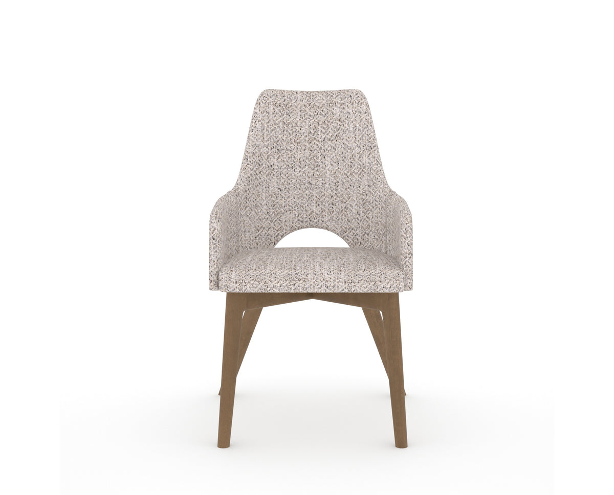 Canadel Downtown Norr Dining Chair in Pecan Washed, FP Crypton®, front view