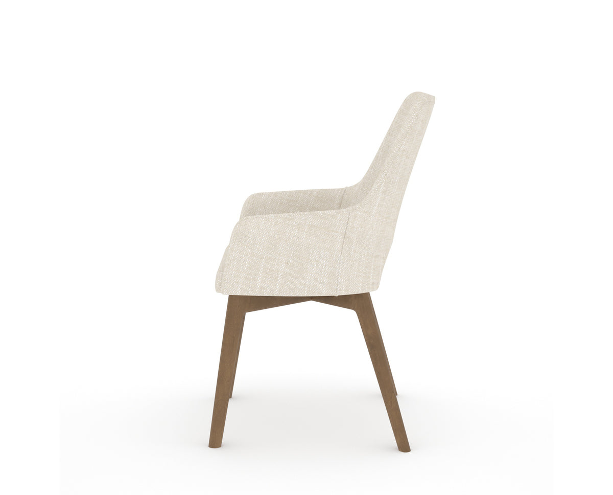 Canadel Downtown Norr Dining Chair in Pecan Washed, FT InsideOut®, side view