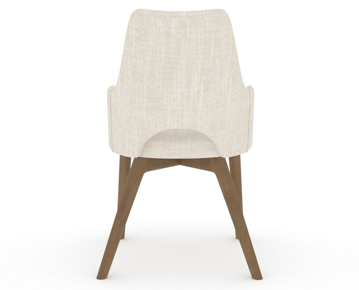 Canadel Downtown Norr Dining Chair in Pecan Washed, FT InsideOut®, back view