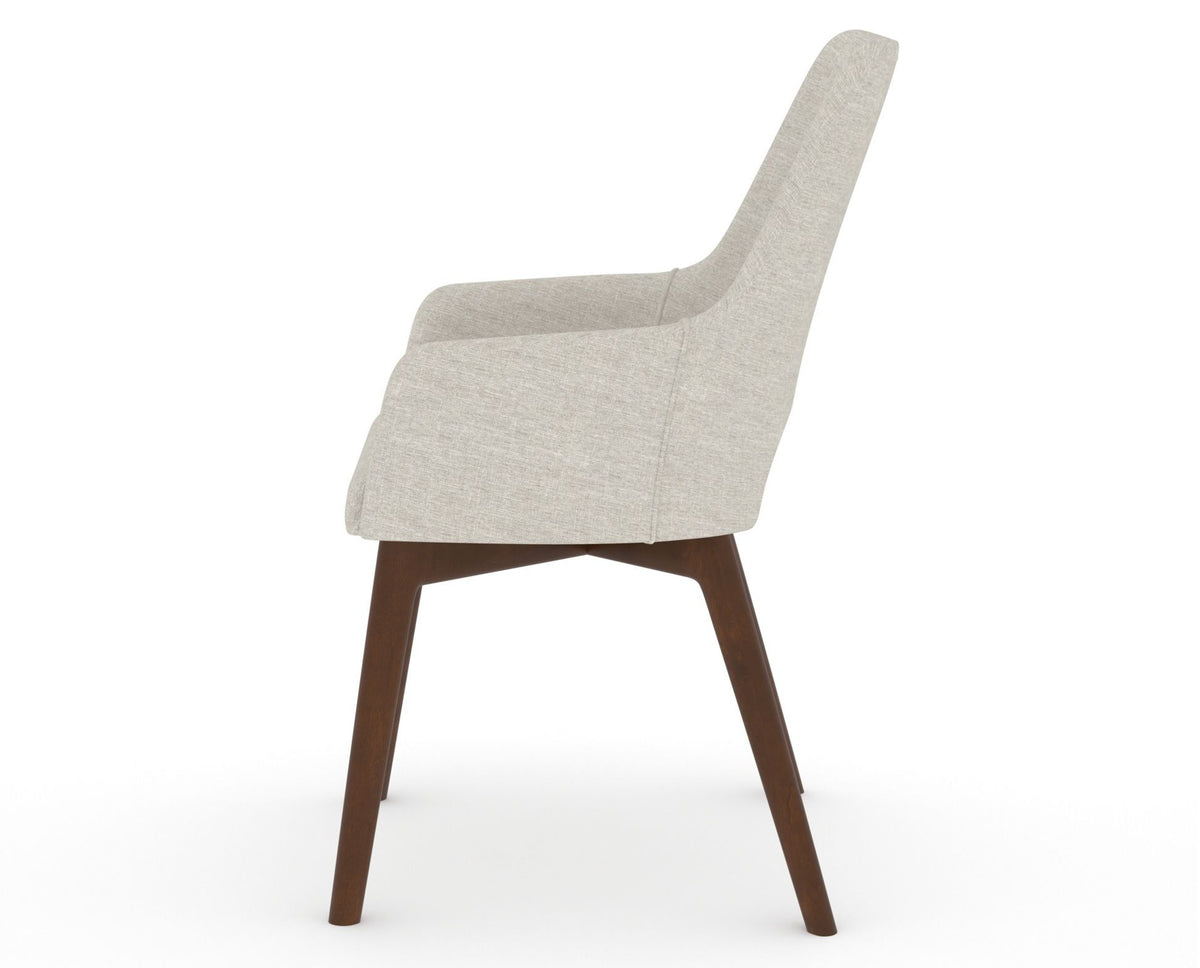 Canadel Downtown Norr Dining Chair in Cognac Washed, TB Fabric, side view