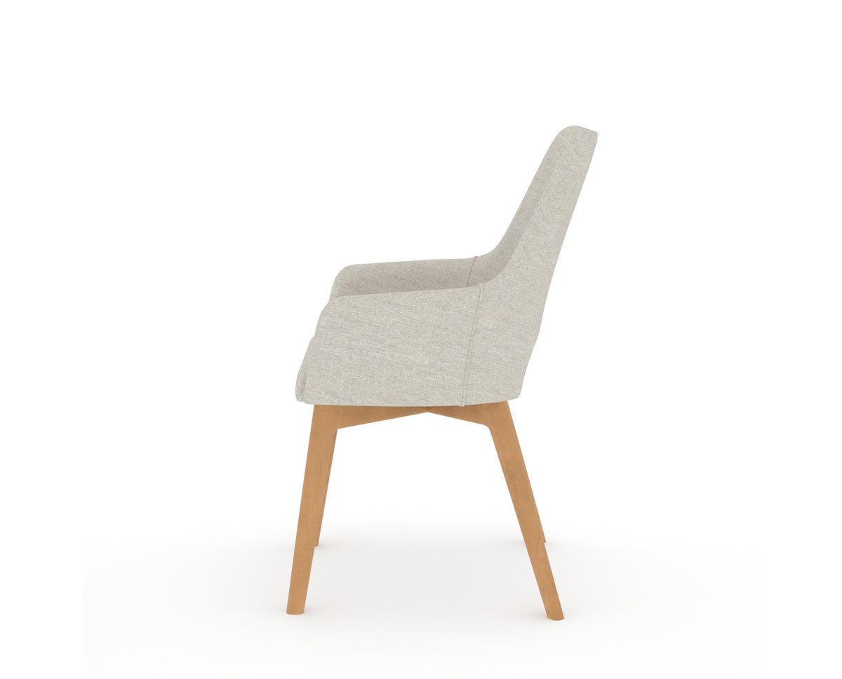 Canadel Downtown Norr Dining Chair in Caramel Washed, TB Fabric, side view