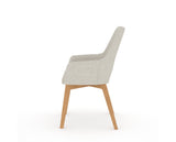 Canadel Downtown Norr Dining Chair in Caramel Washed, TB Fabric, side view