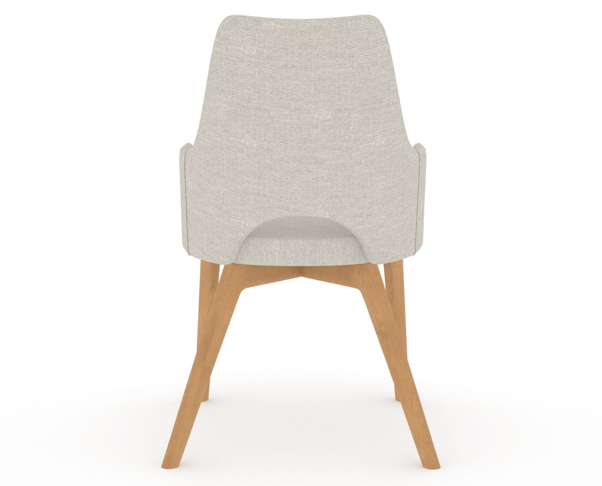 Canadel Downtown Norr Dining Chair in Caramel Washed, TB Fabric, back view