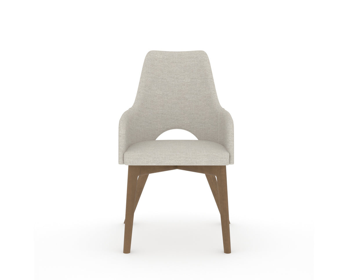 Canadel Downtown Norr Dining Chair in Pecan Washed, TB Fabric, front view