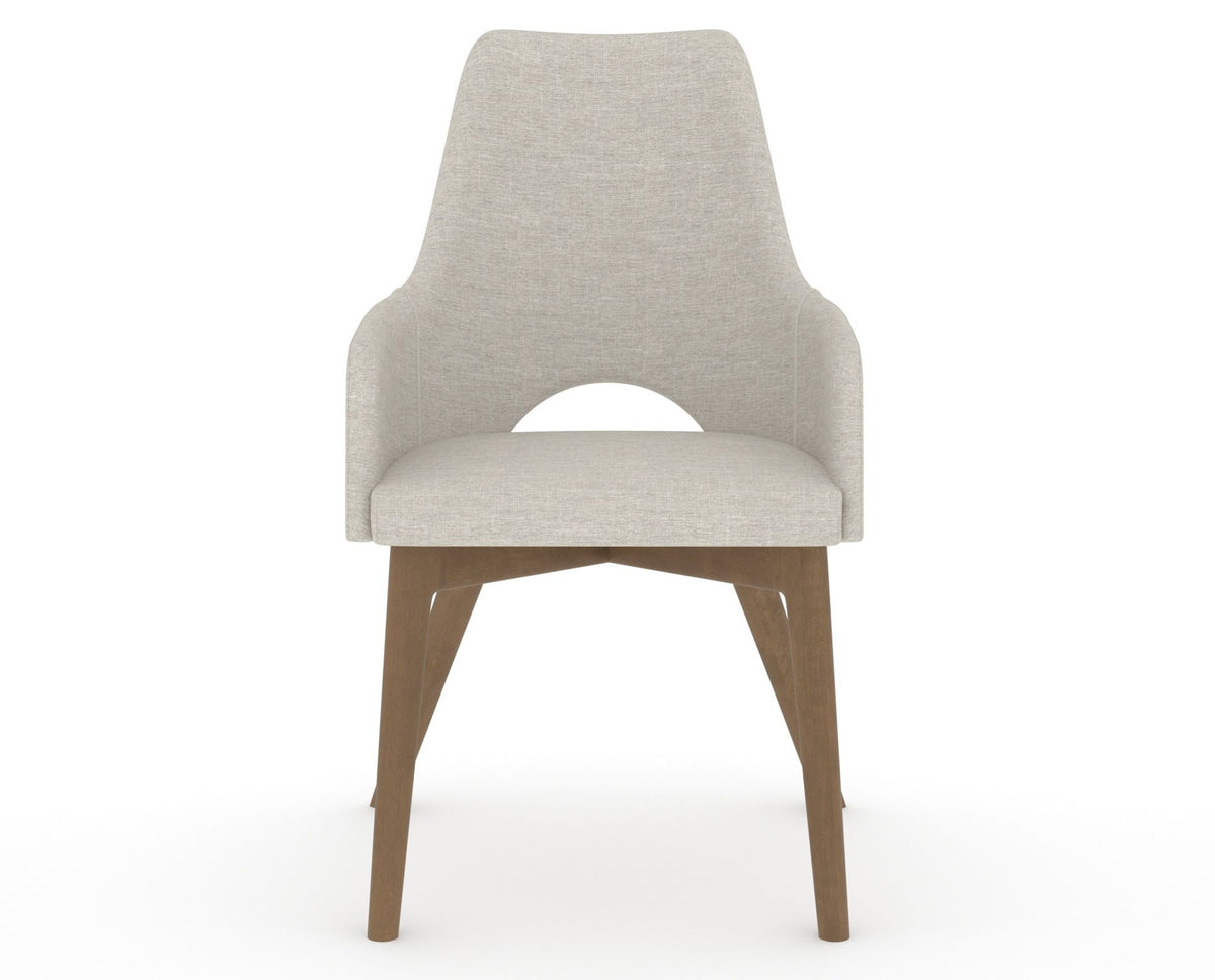 Canadel Downtown Norr Dining Chair in Pecan Washed, TB Fabric, front view
