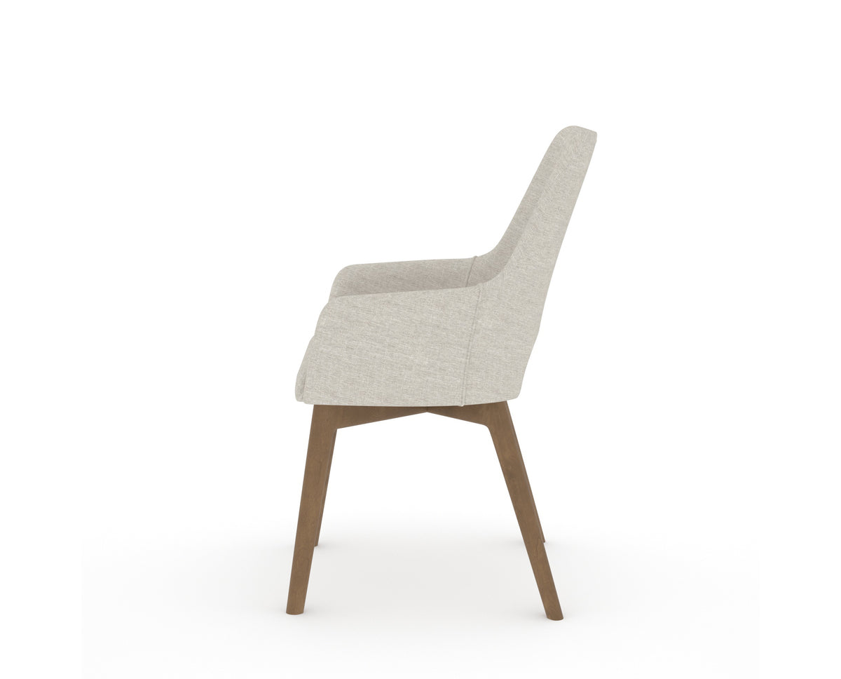 Canadel Downtown Norr Dining Chair in Pecan Washed, TB Fabric, side view
